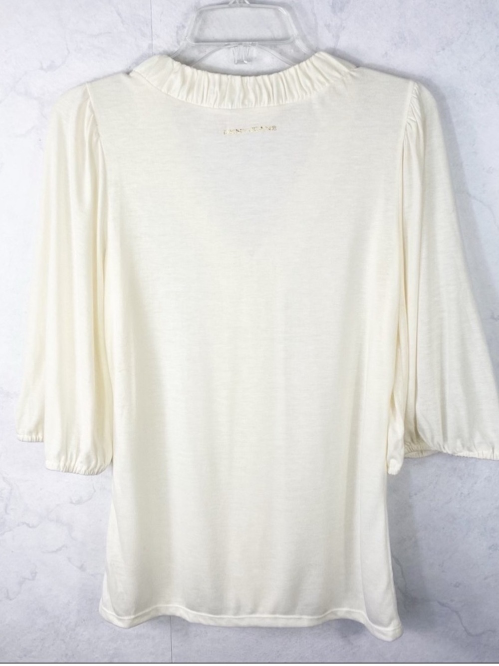 Dkny Cream V-Neck Ruffle-Front Blouse - Picture 2 of 3